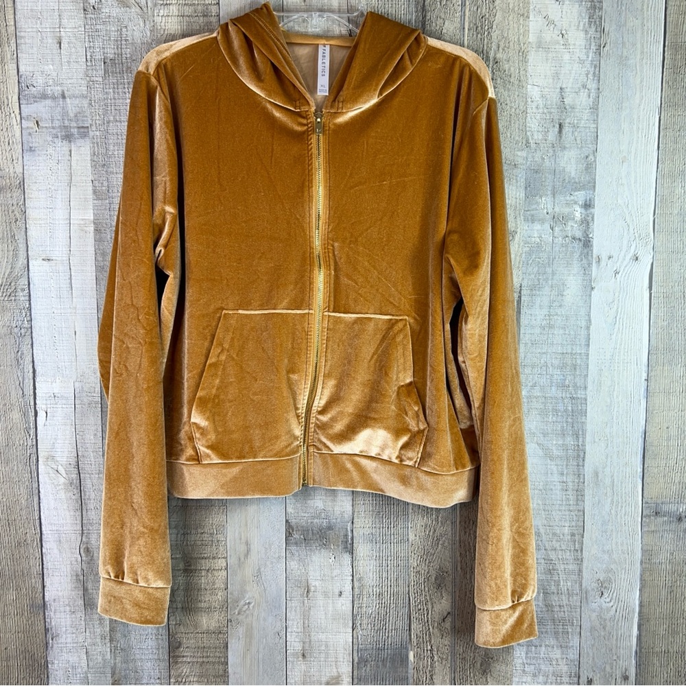 Fabletics Caramel Honey Color Zippered Front Hoodie w/Pockets